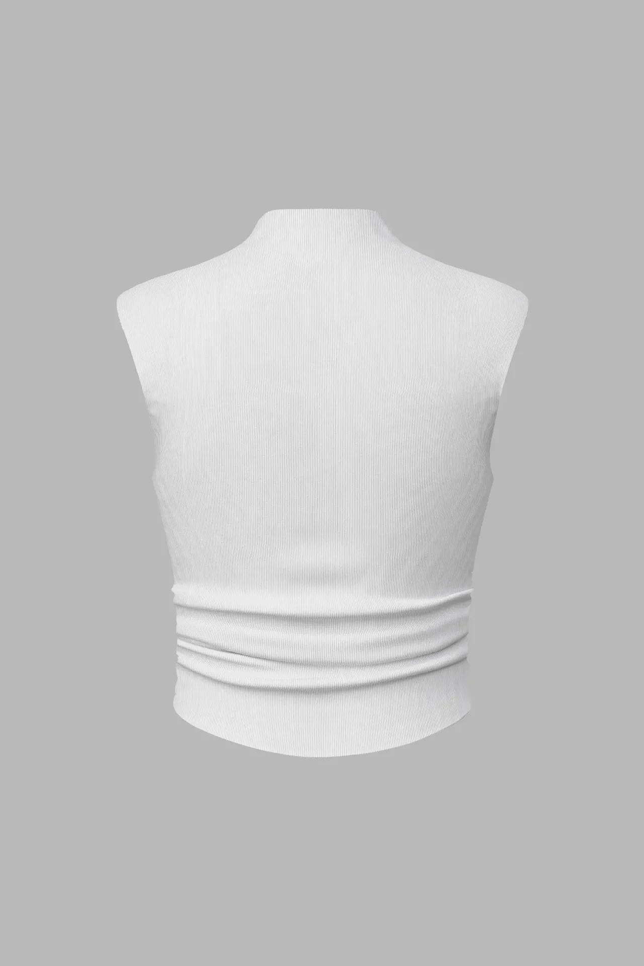 Ruched Half Turtleneck Crop Top