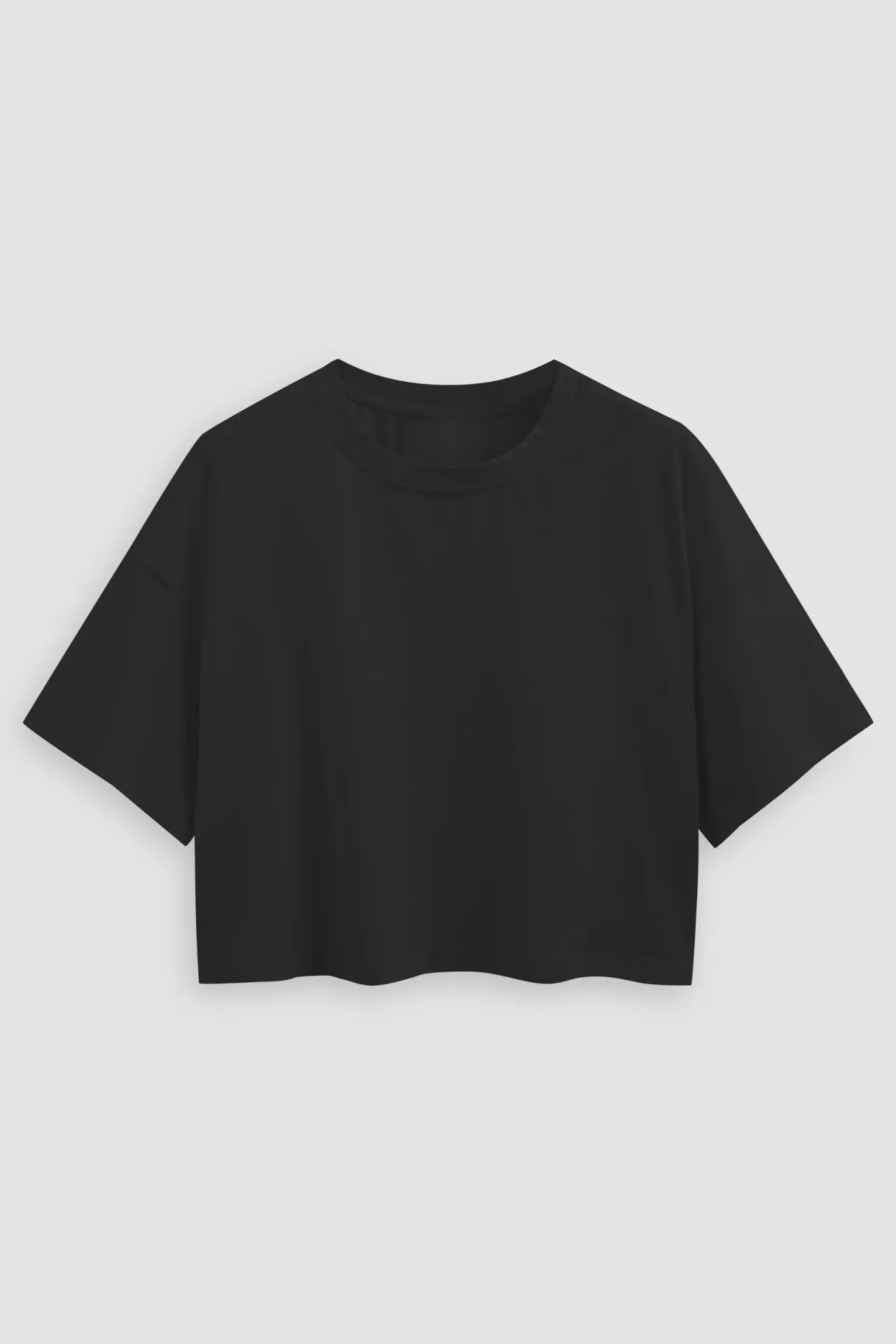 Basic Crew Neck Crop T-Shirt