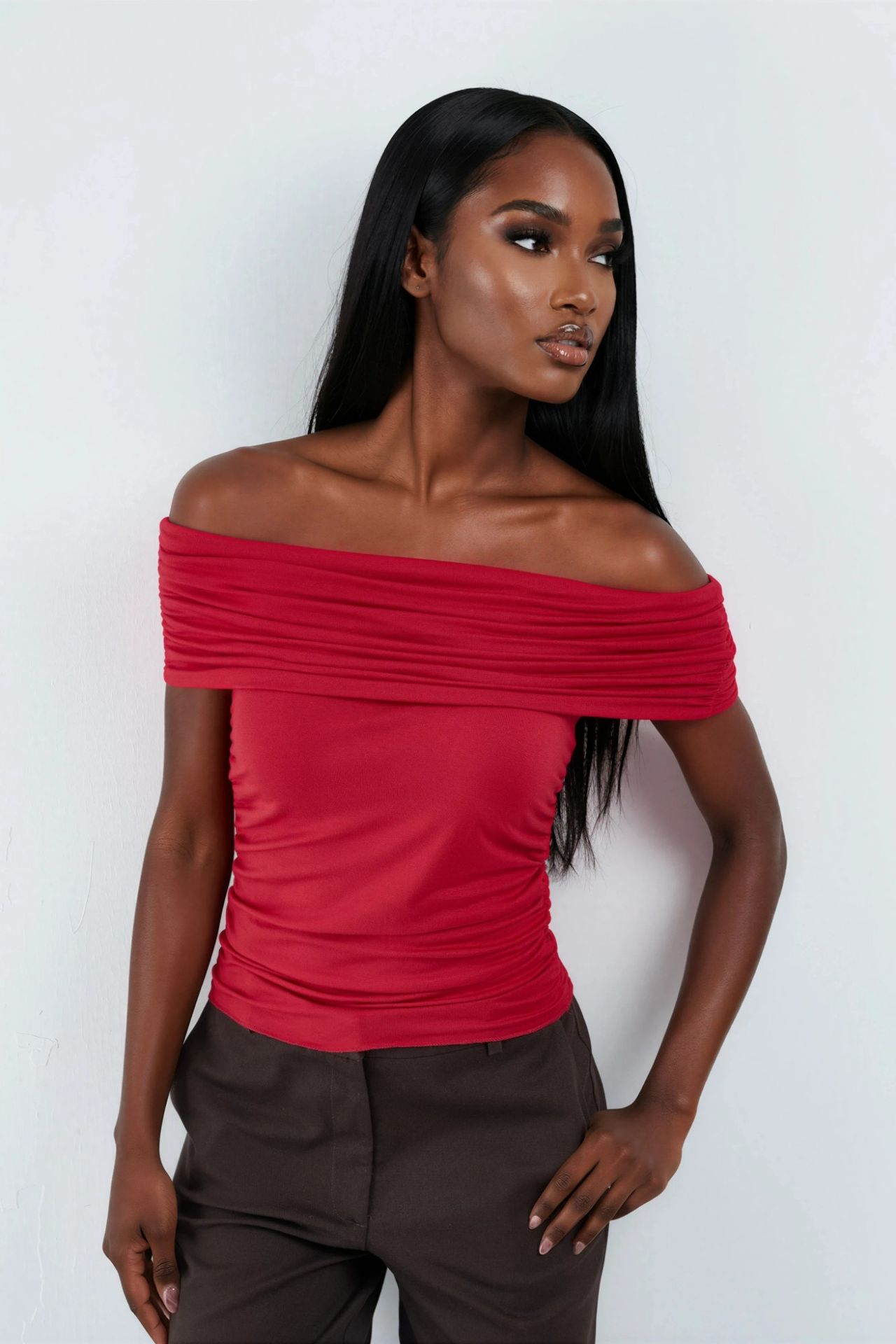 BUSEM Off Shoulder Drape Blouse 1