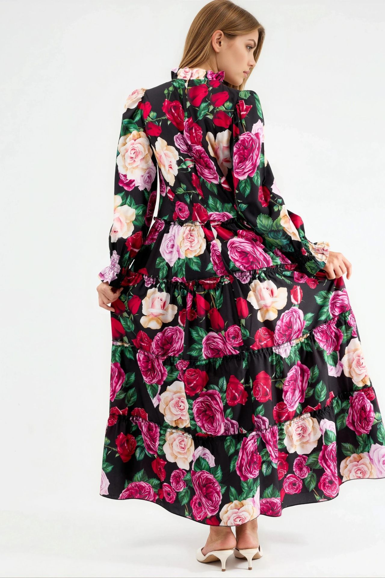 MSN Floral Crew Neck Maxi Dress 3
