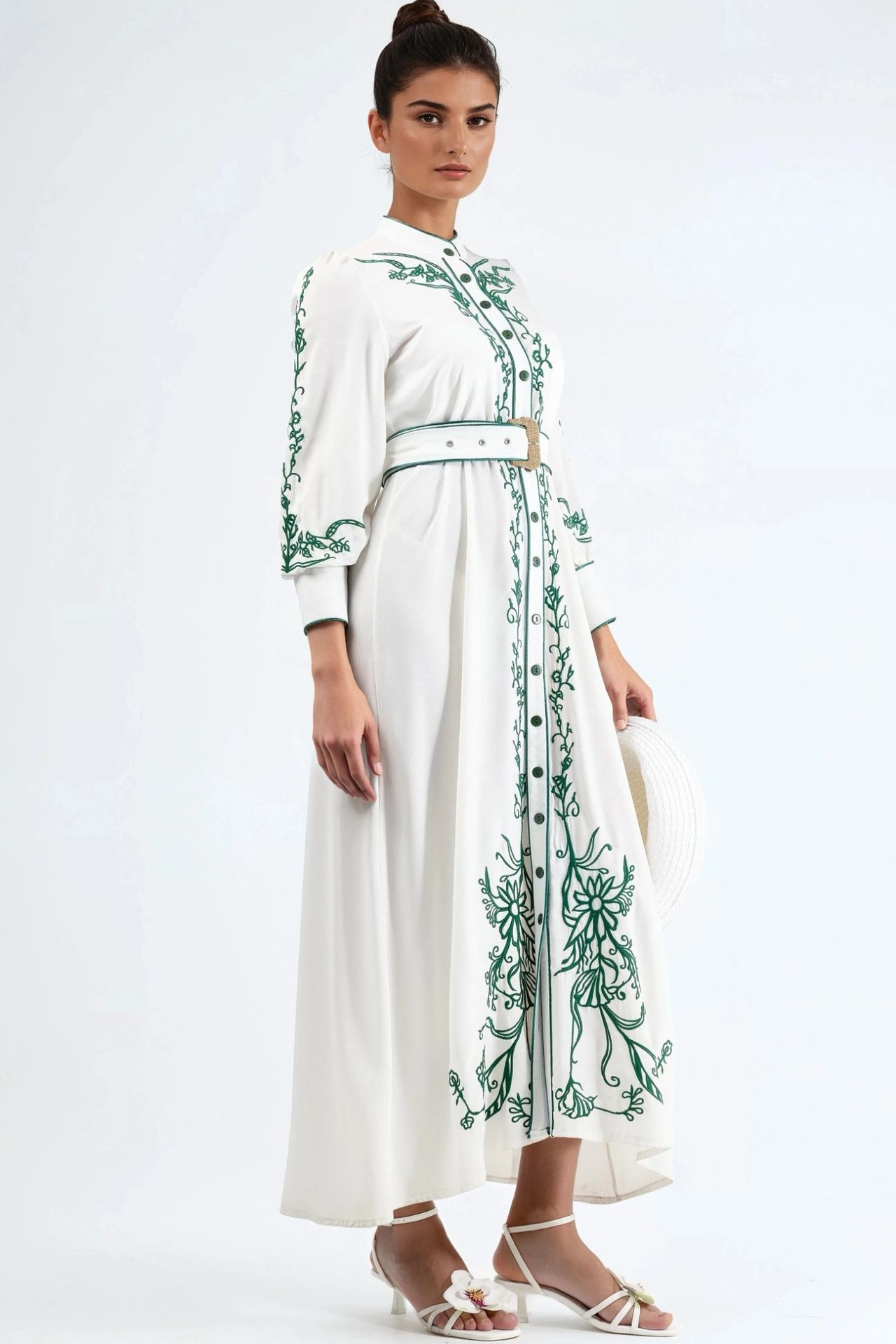 MSN Floral Belted Midi Shirt Dress 4