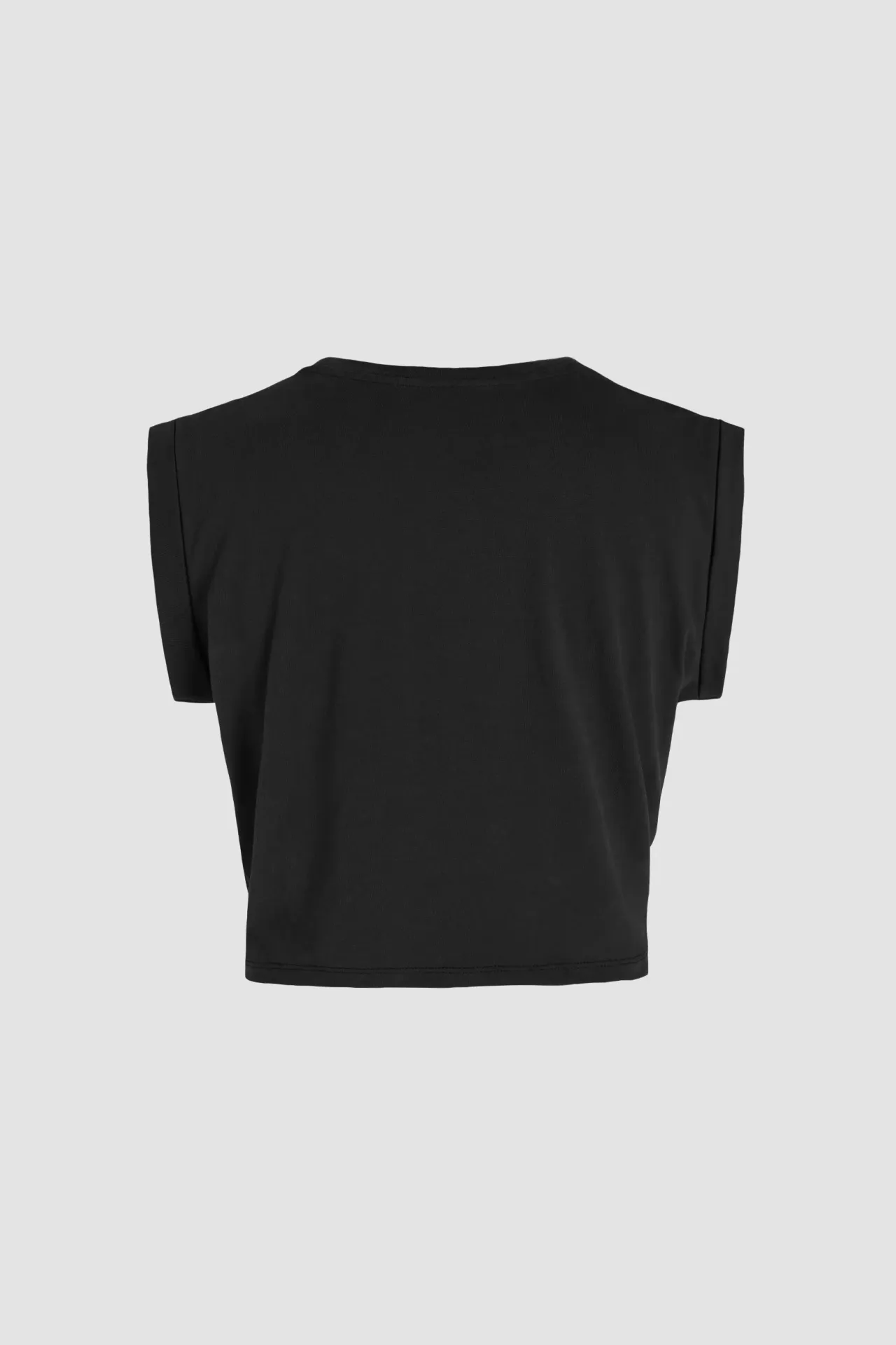 Basic Crew Neck Cropped T-Shirt