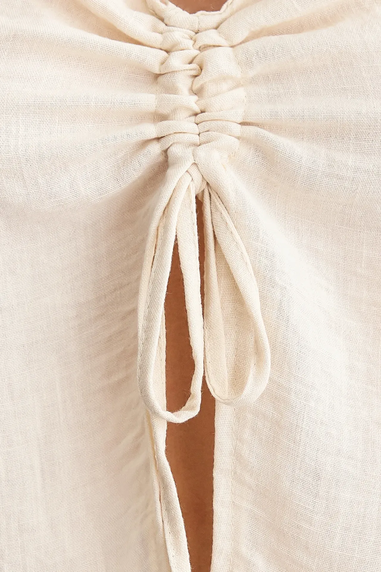 Tie-Front V-Neck Sleeveless Woven Blouse