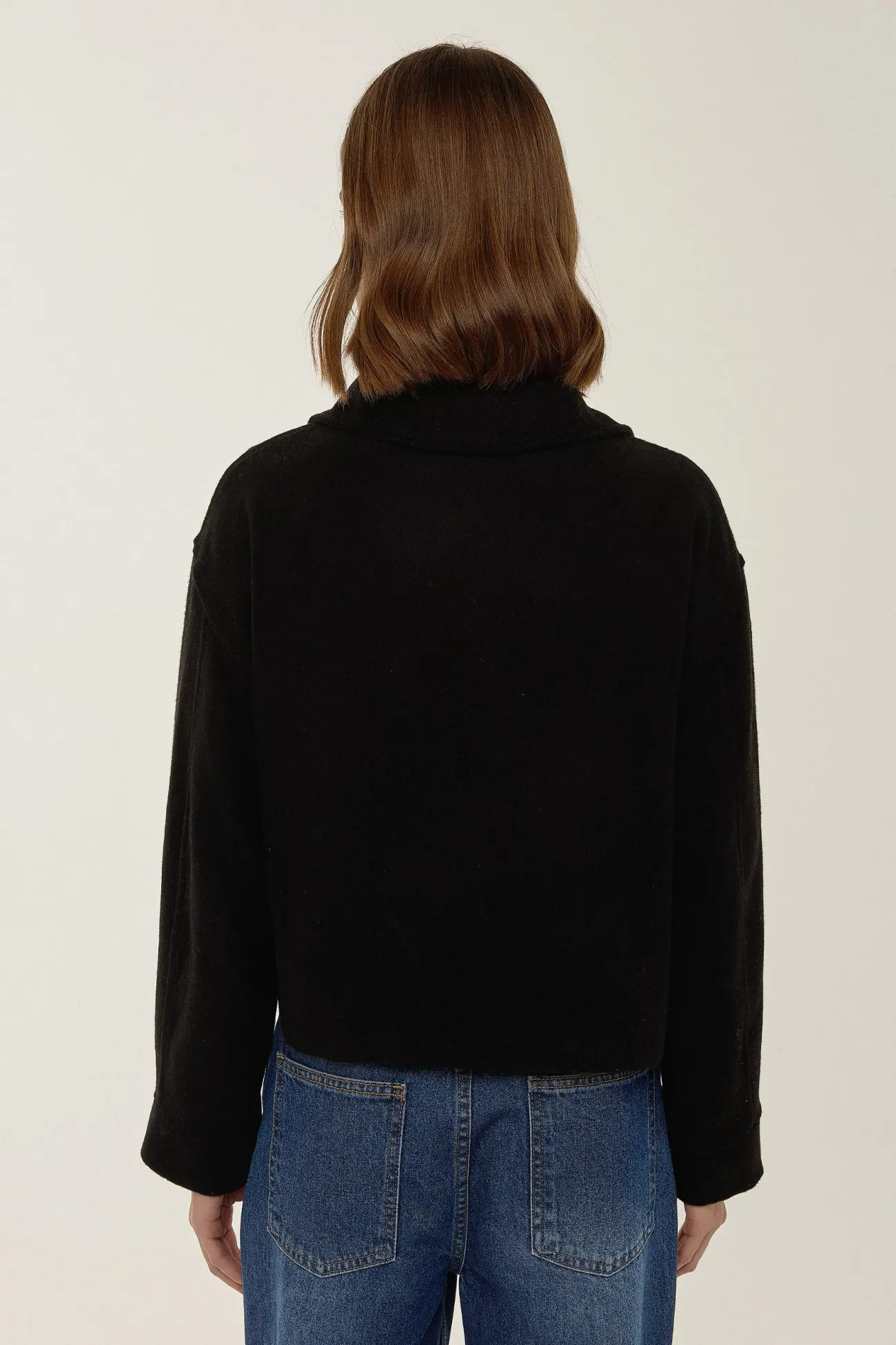 Zippered Jacket with Shirt Collar 6