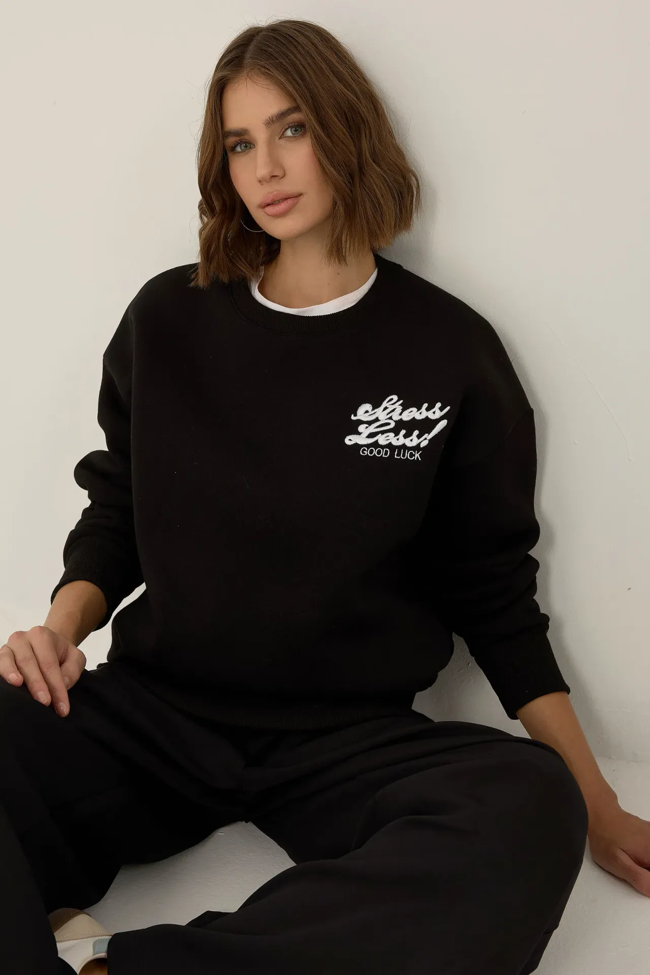 Comfort Fit Slogan Sweatshirt