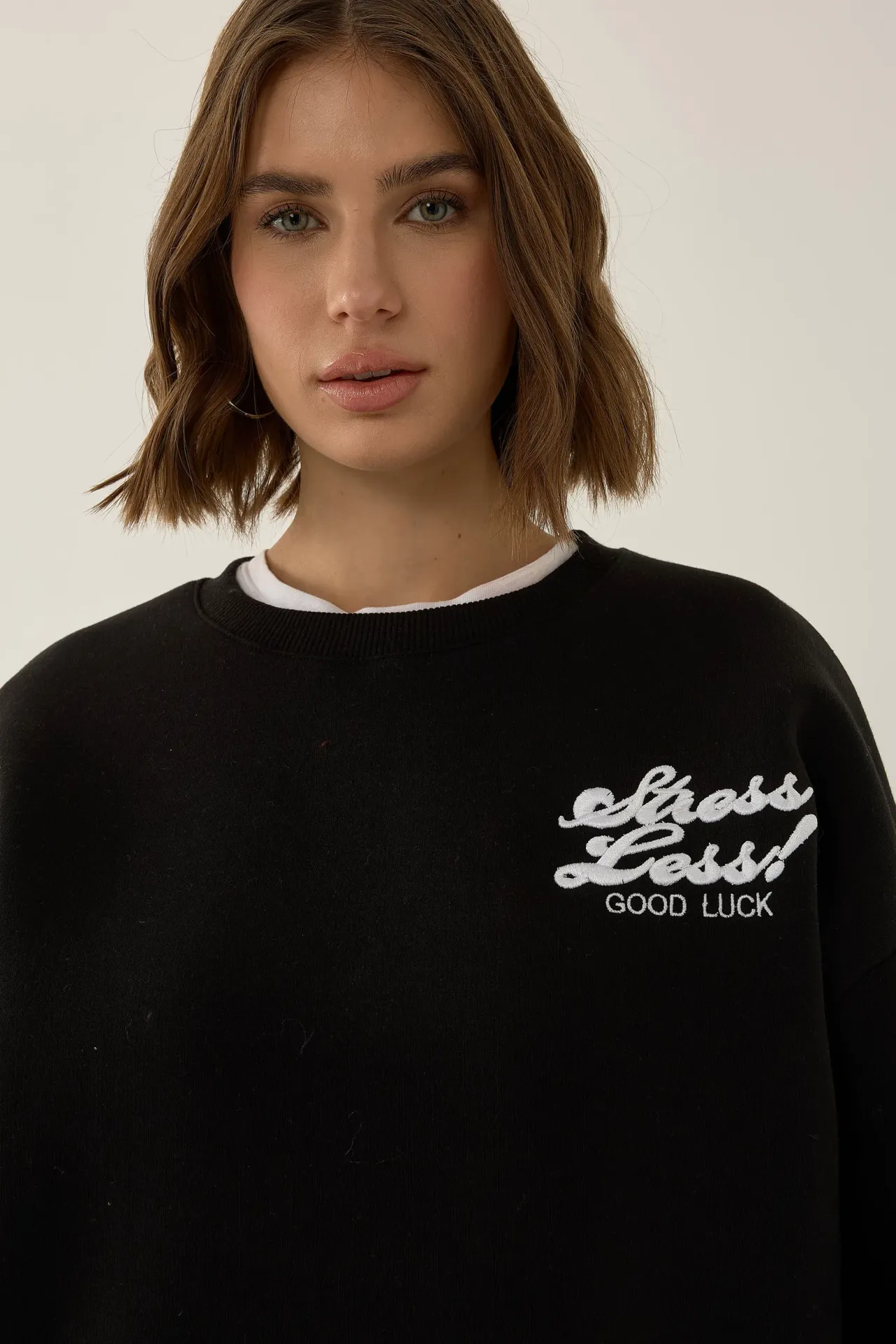 Comfort Fit Slogan Sweatshirt