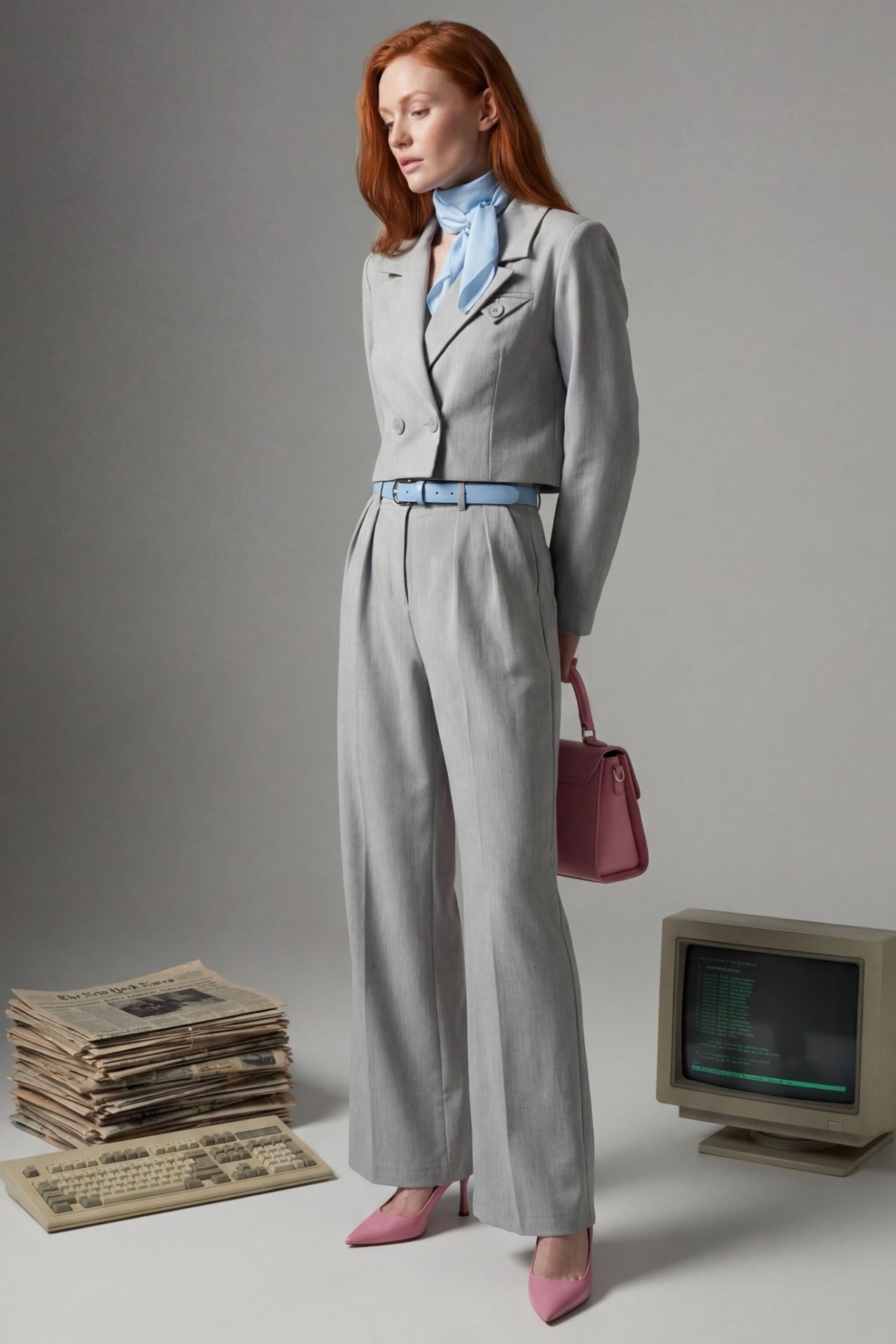 MY FASHION Buttoned Jacket and Pleated Pants Two-Piece Set 3