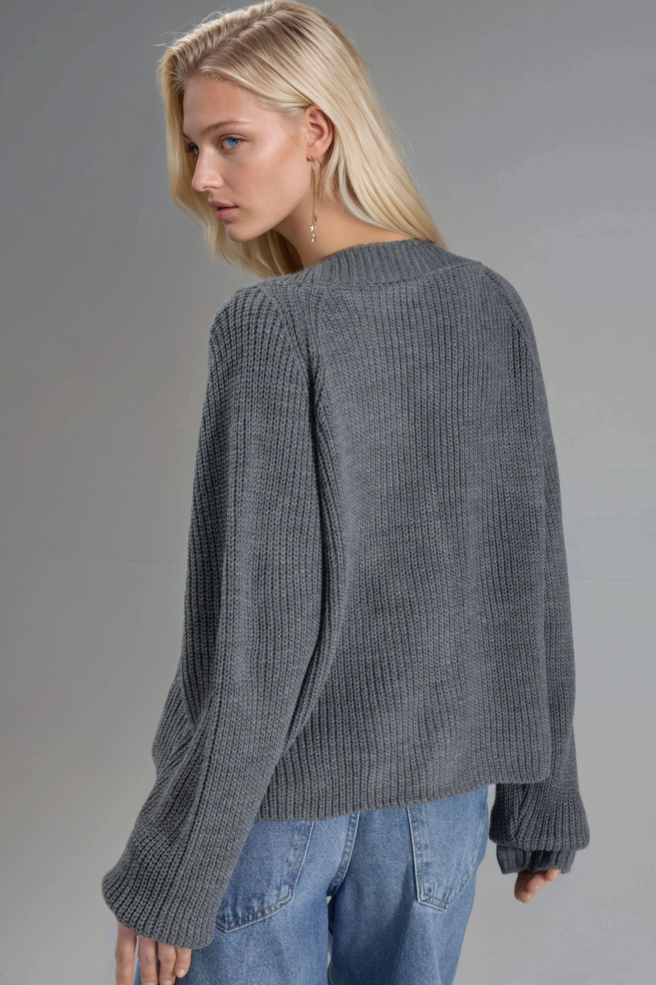 MY FASHION Ribbed Knit Button-Up Crop Cardigan 3