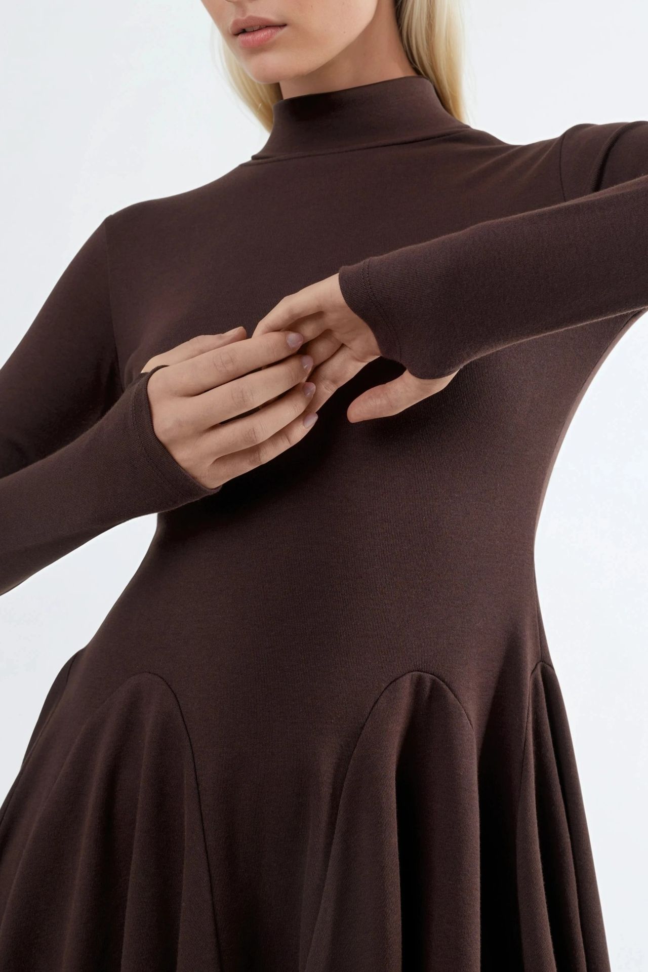 BUSEM Mini Turtleneck Jersey Dress 6