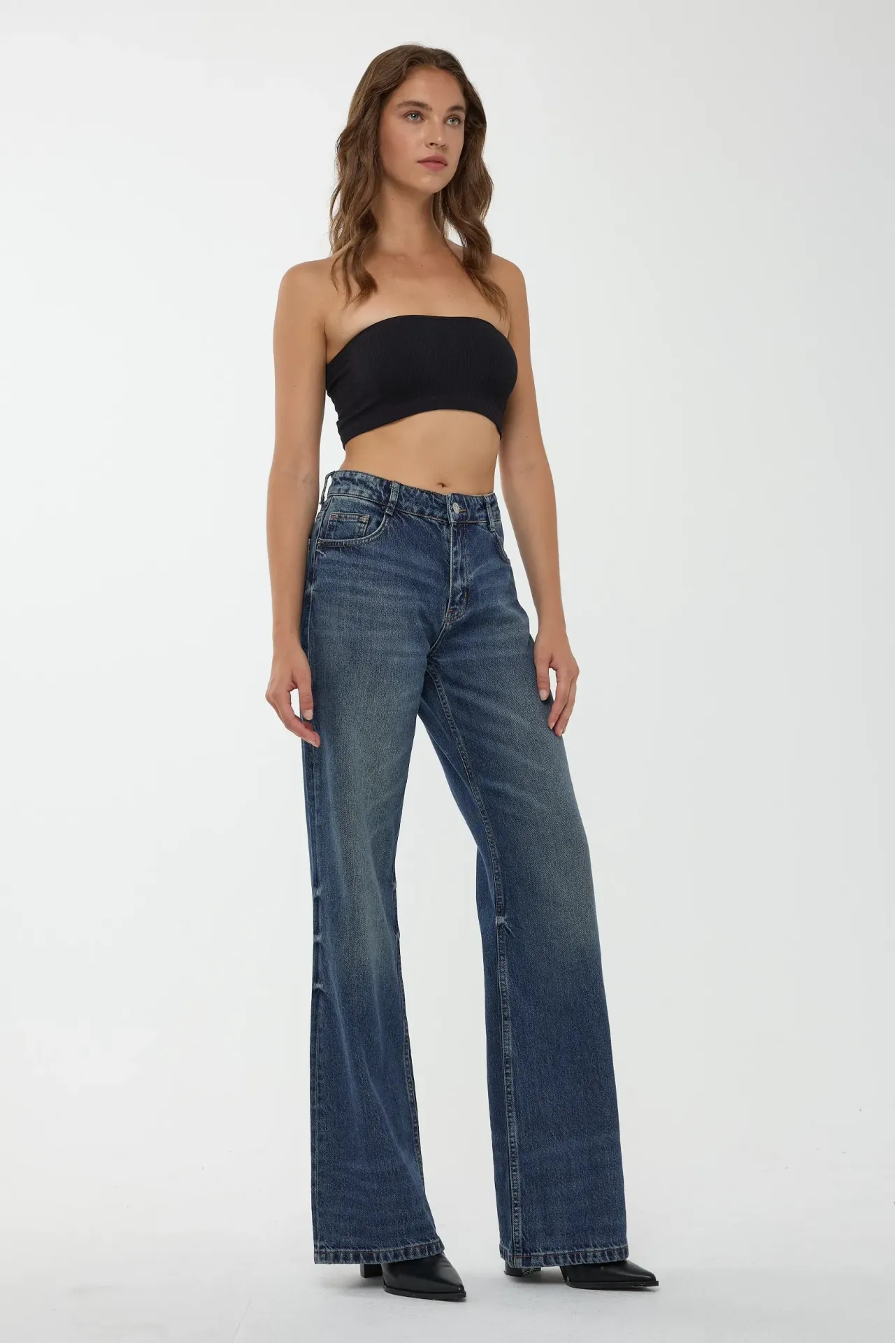 High Waist Straight Leg Jeans