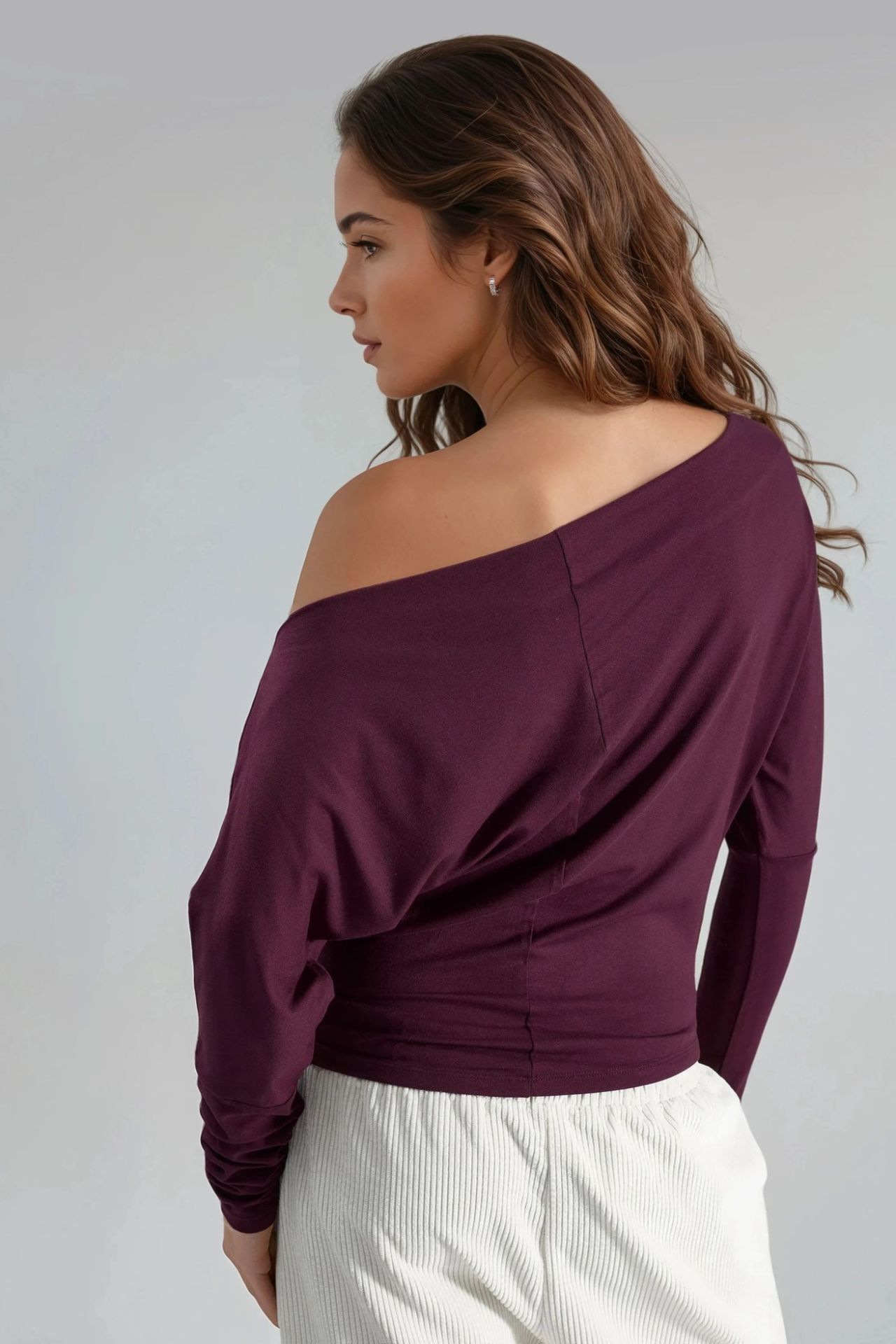 BUSEM Boat Neck Drape Blouse 3