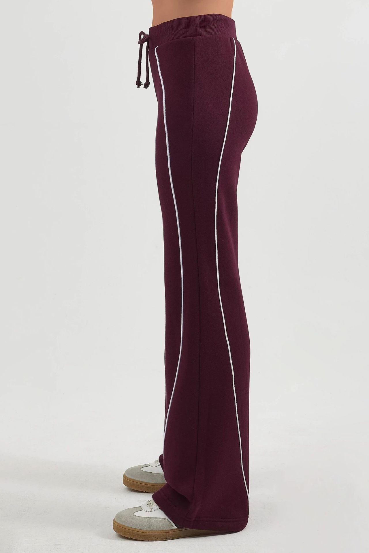 BUSEM Contrast Binding Wide Leg Sweatpants with Drawstring 4