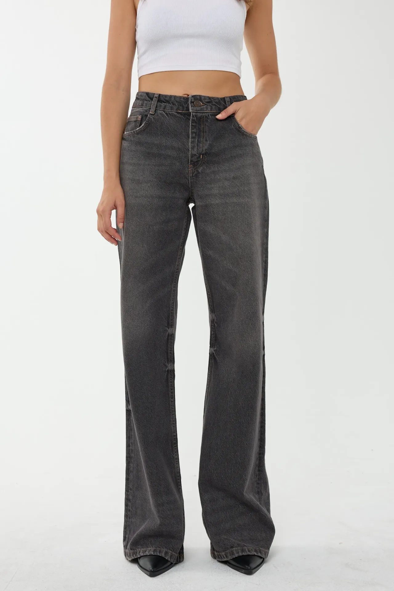 High Waist Straight Leg Jeans