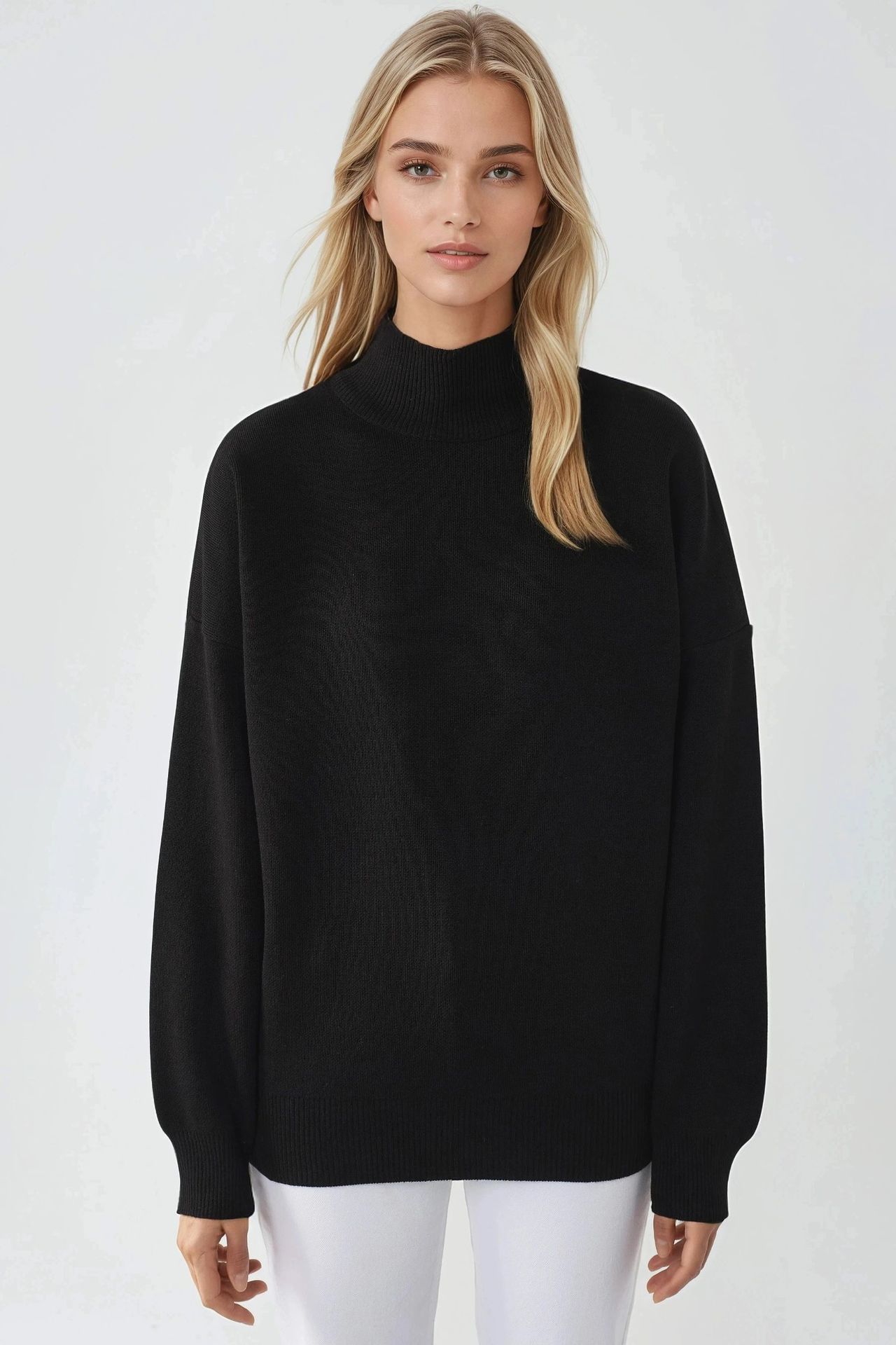MY FASHION Oversized Half Turtleneck Knit Sweater 6