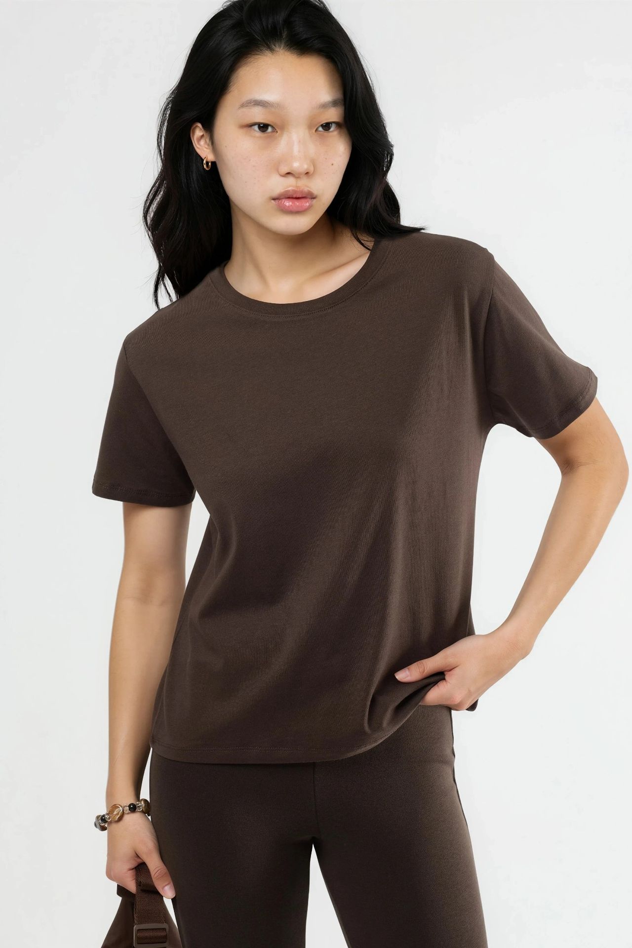BUSEM Plain Crew Neck Cotton T-Shirt 1