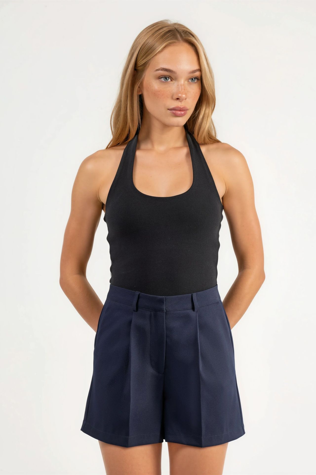 High Waist Wide Leg Mini Shorts 7