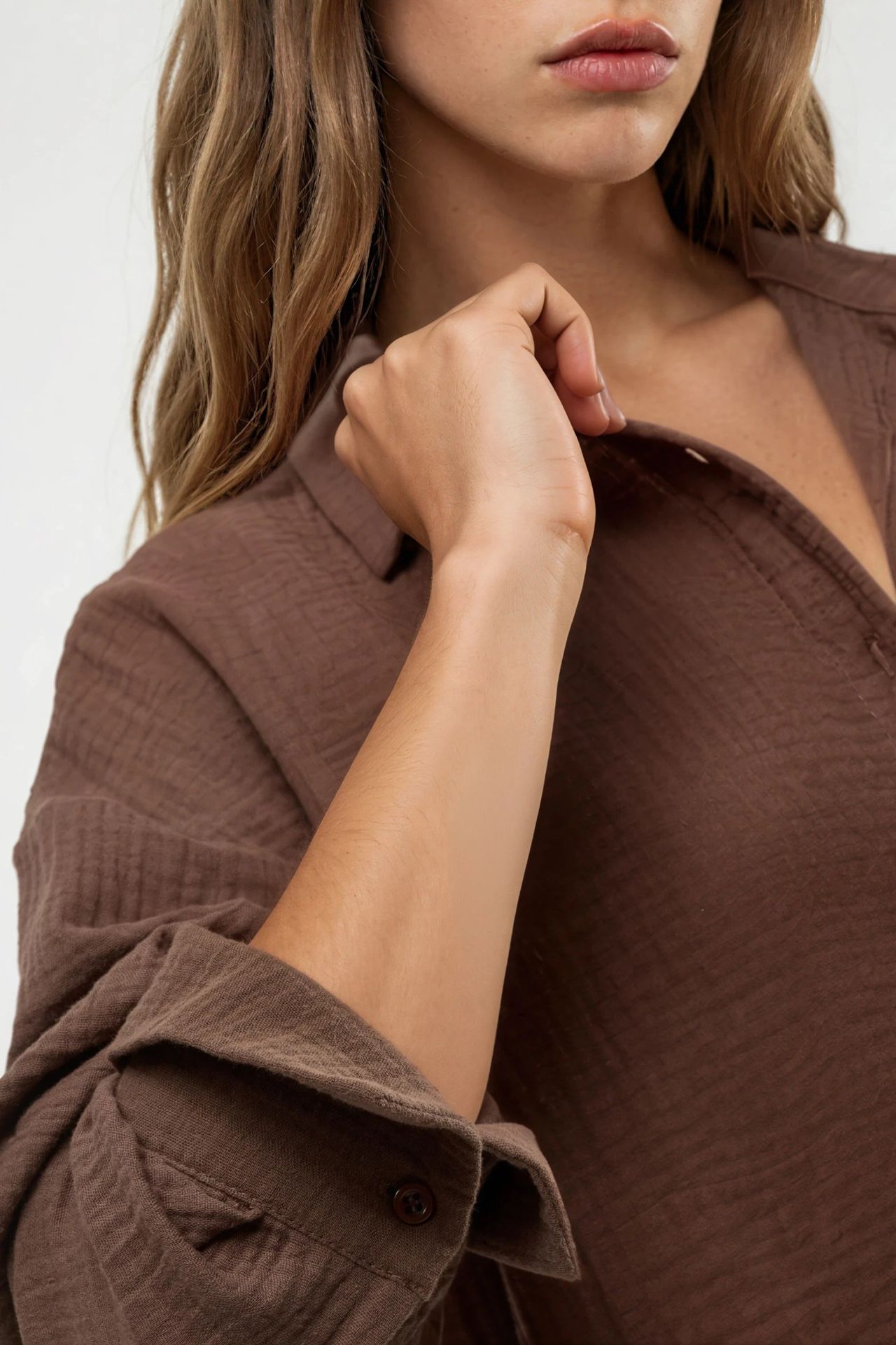 BUSEM Textured Woven Cotton Button-Up Shirt 8