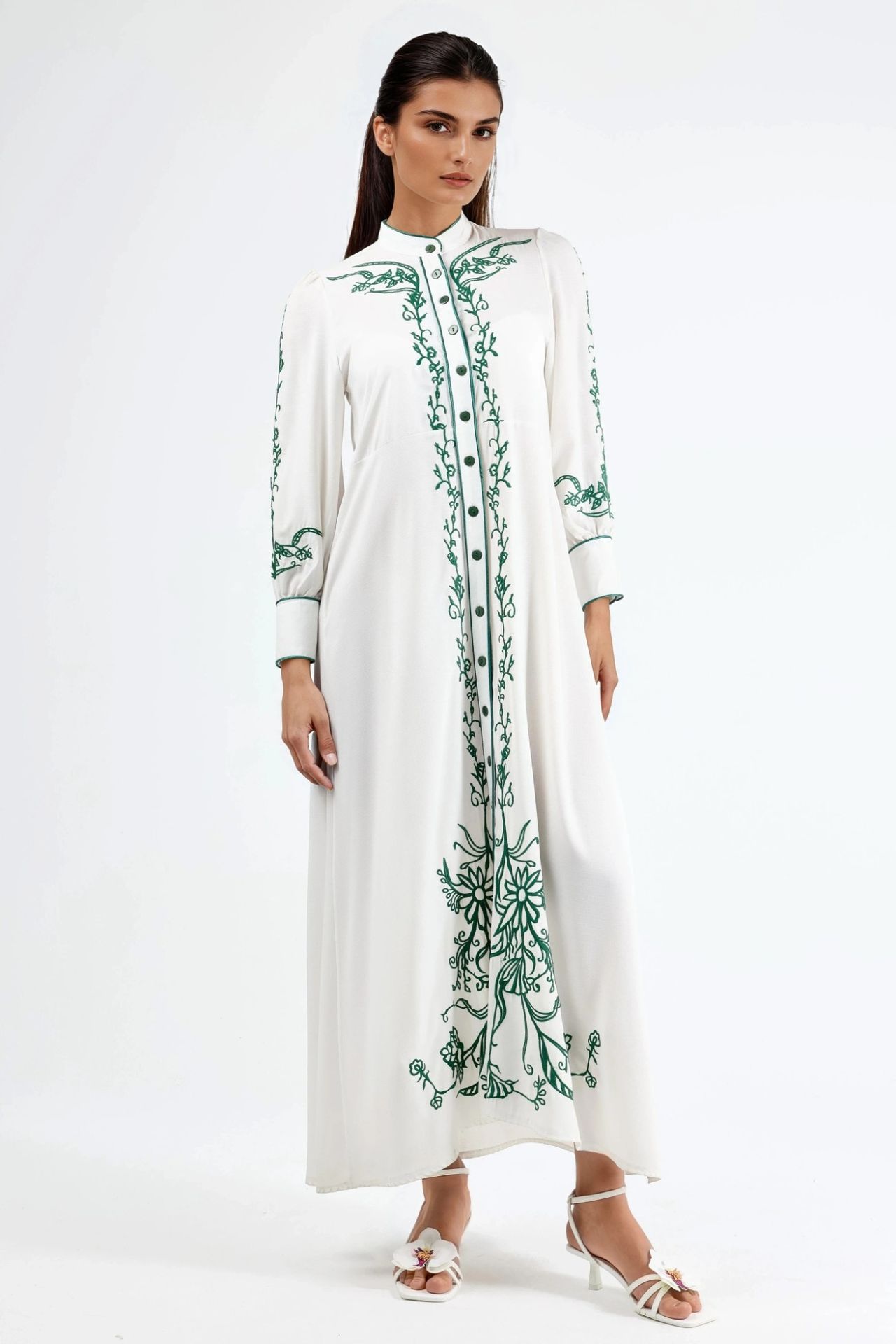 MSN Floral Belted Midi Shirt Dress 6