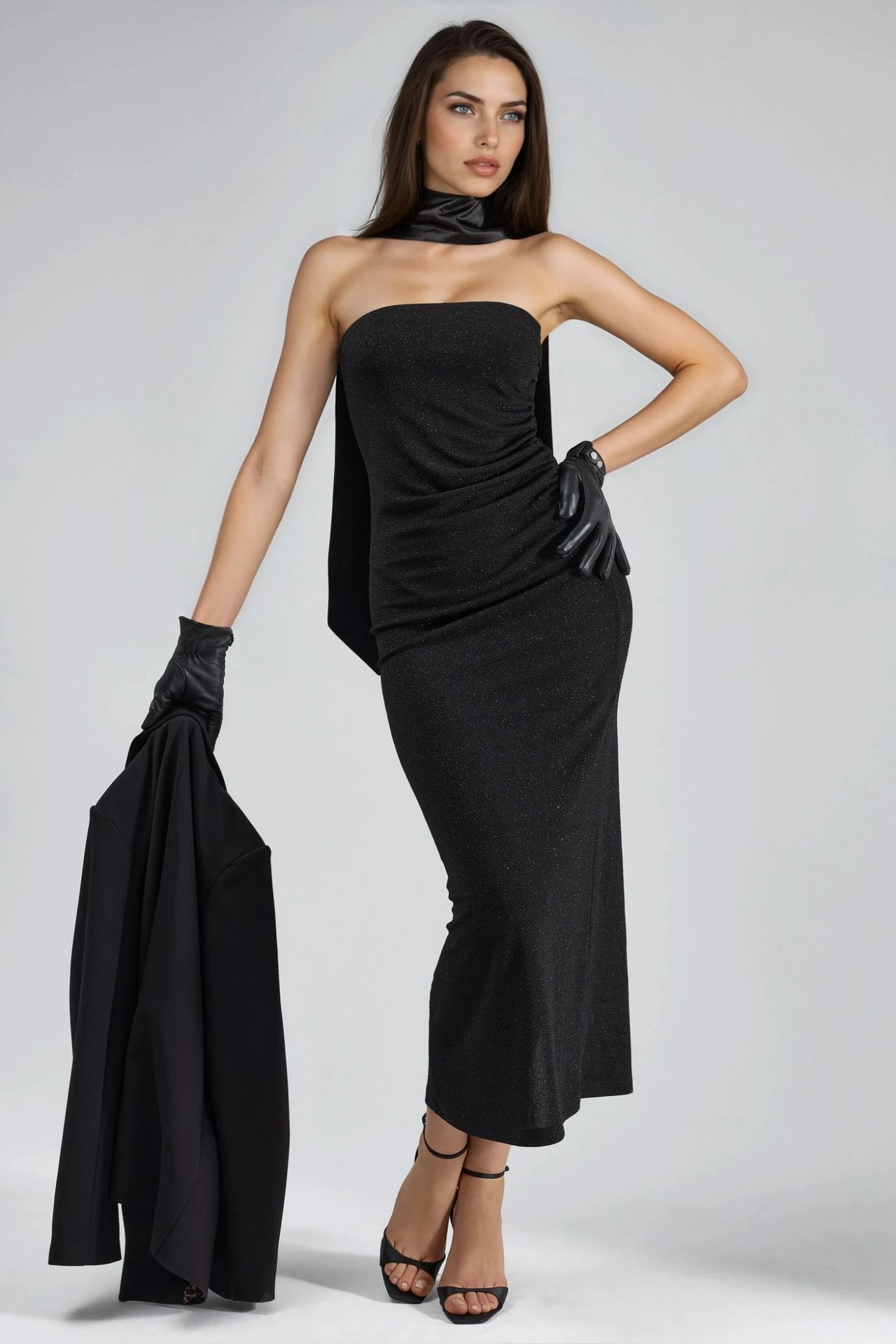BUSEM Shiny Slit Detailed Maxi Dress 5