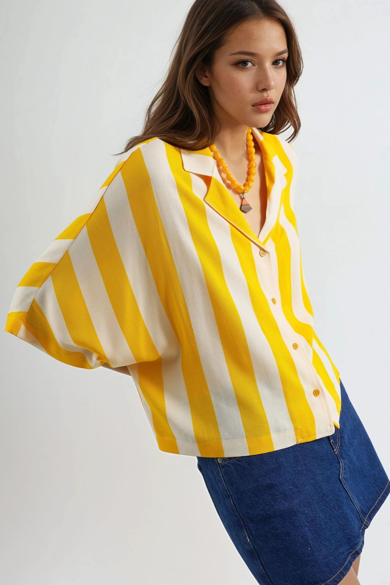 BUSEM Relaxed Fit Striped Button-Up Shirt 4