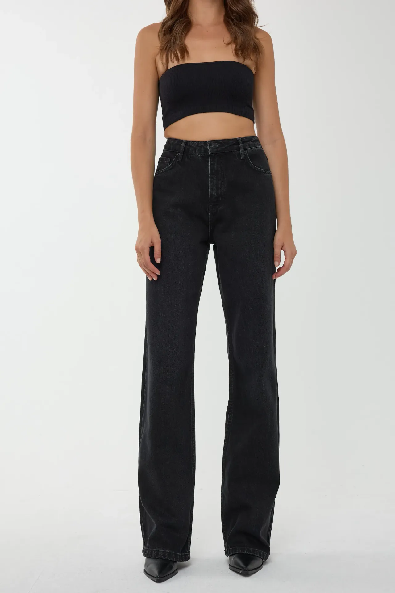 High Waist Straight Leg Jeans