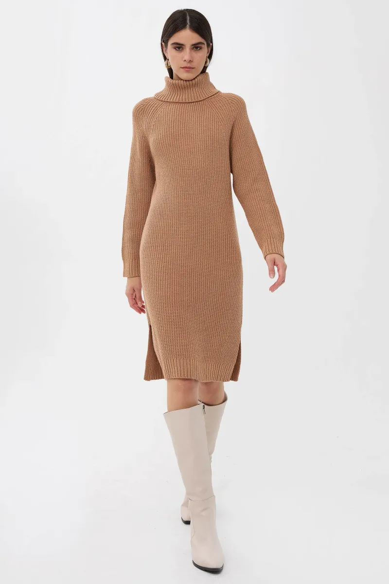Knitted High-Neck Midi Dress 2