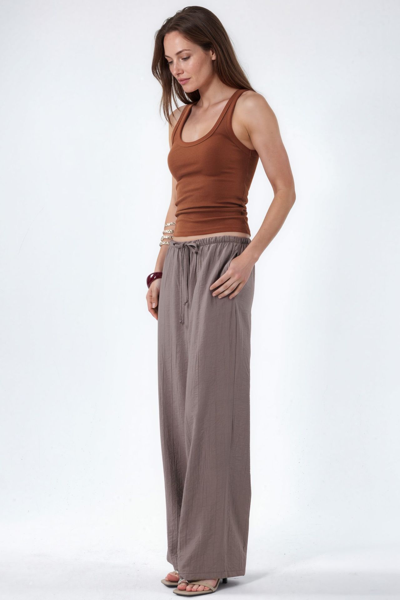 BUSEM Women's Wide-Leg Woven Trousers 3