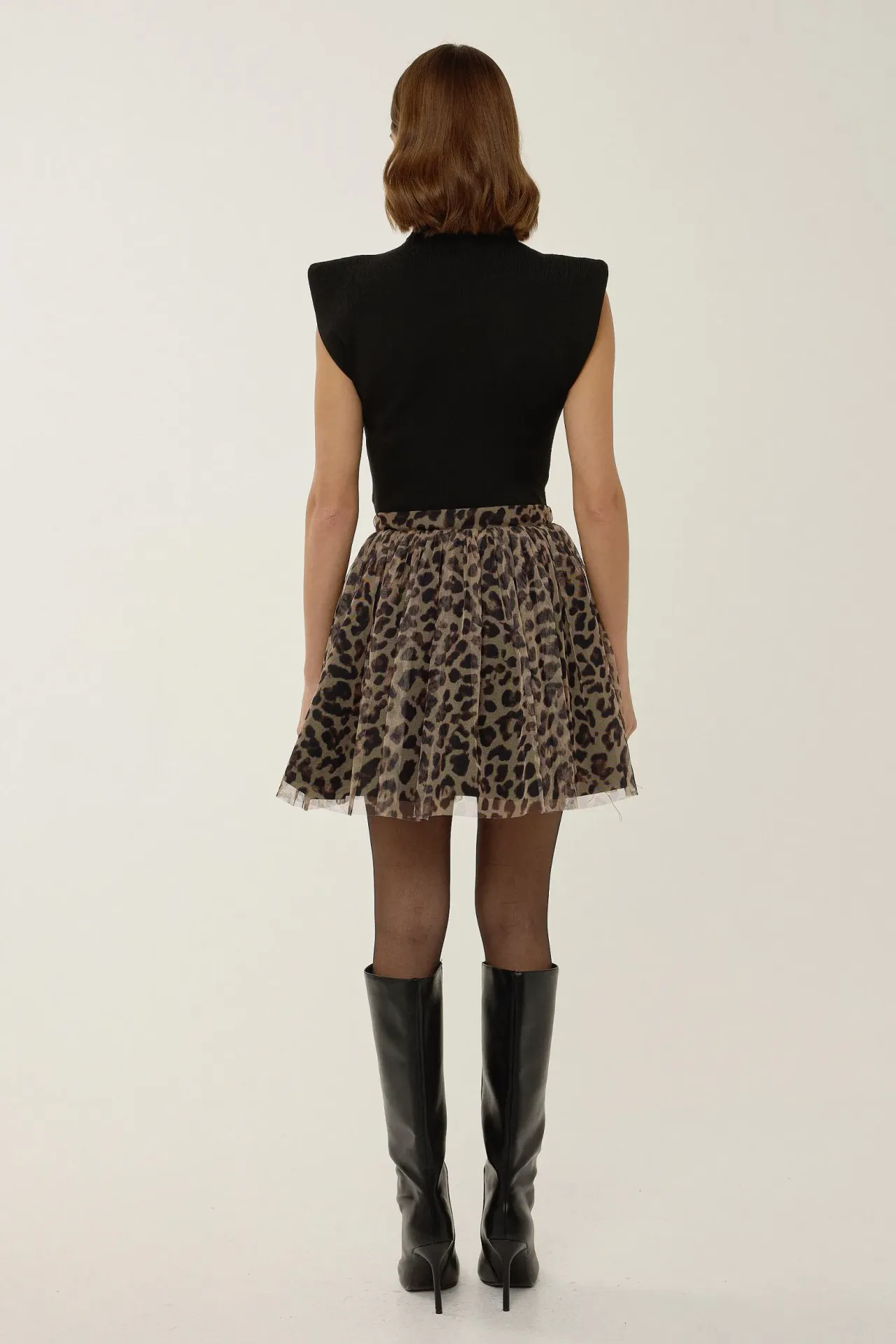 High Waist Mini Leopard Pattern Skirt