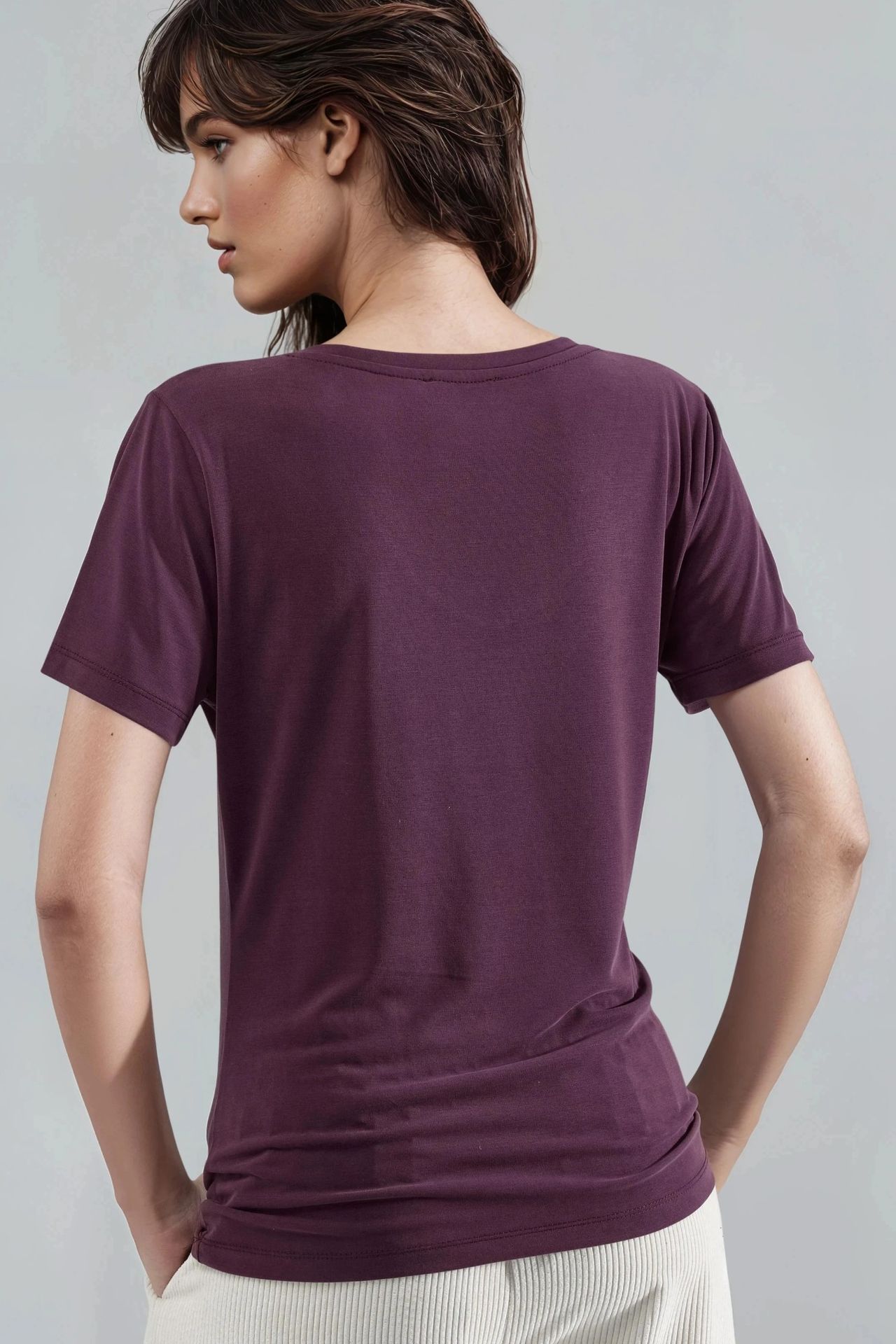 BUSEM V-Neck Short Sleeve Modal Blouse 3