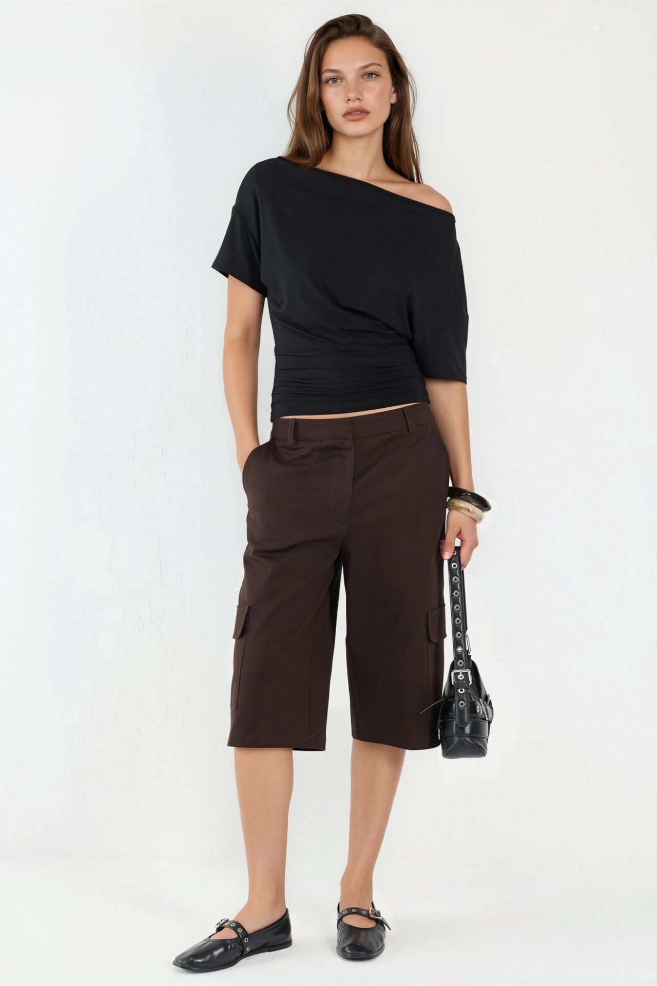 Asymmetrical Neck Soft Viscose Knit Top 3