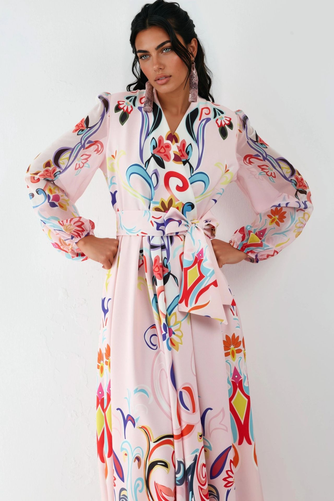 MSN Floral Print Maxi A-Line Dress 2