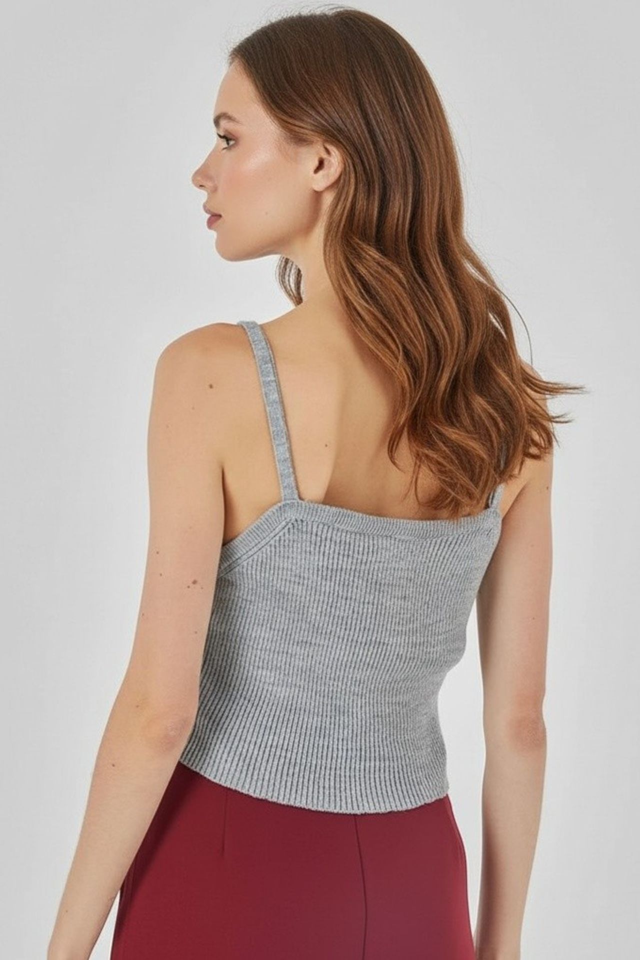 BDART Square Collar Ribbed Knit Crop Top 3
