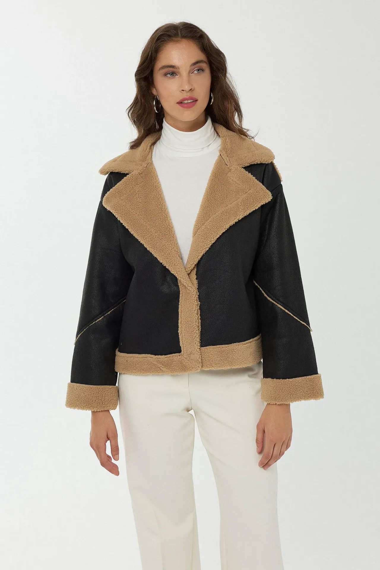 Relaxed Fit Faux Leather Jacket