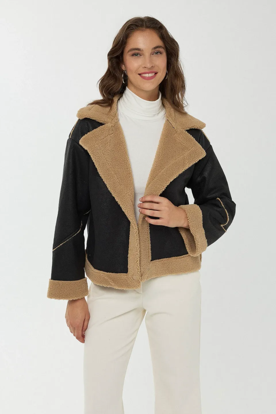 Relaxed Fit Faux Leather Jacket