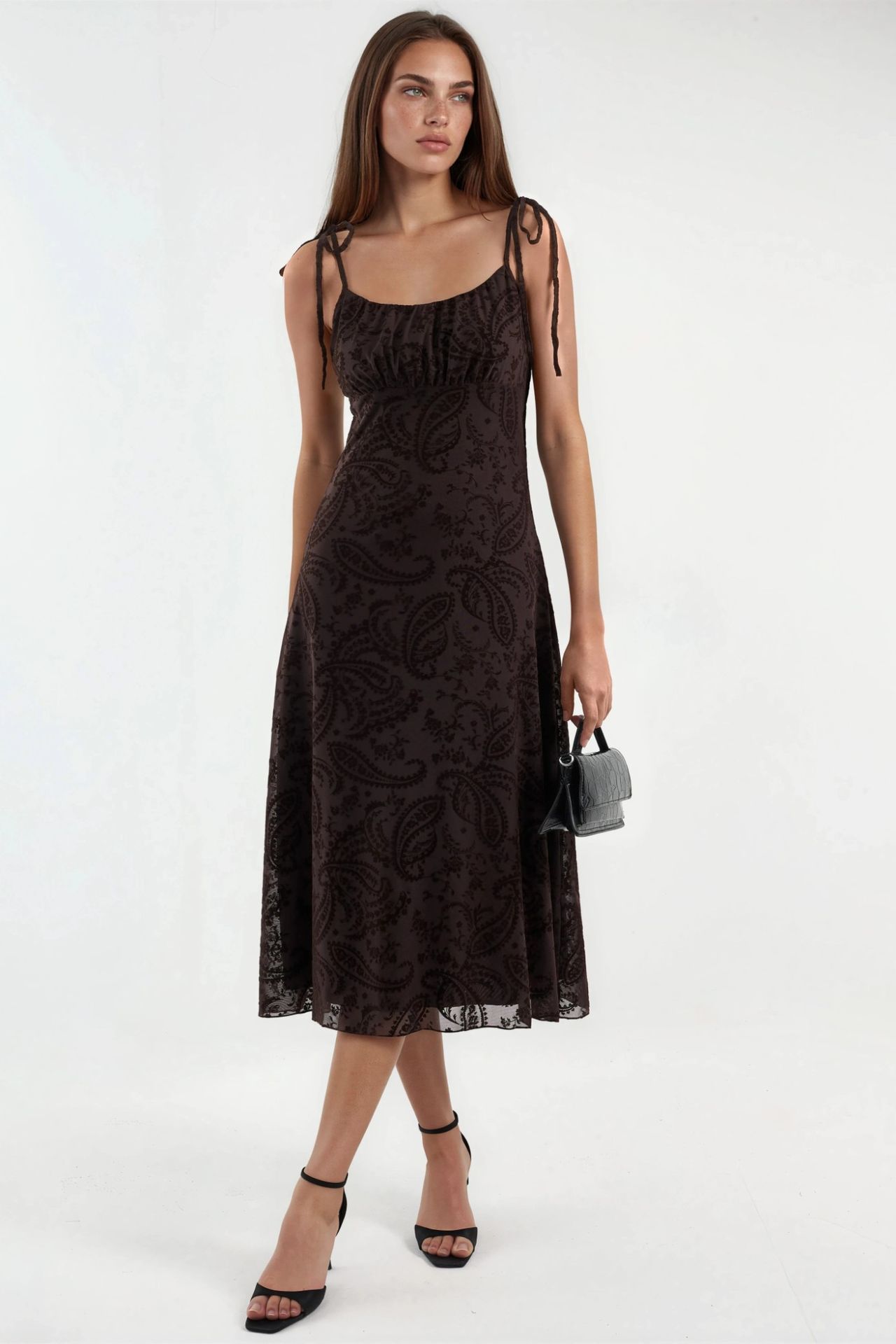 Floral A-Line Tulle Midi Dress 1