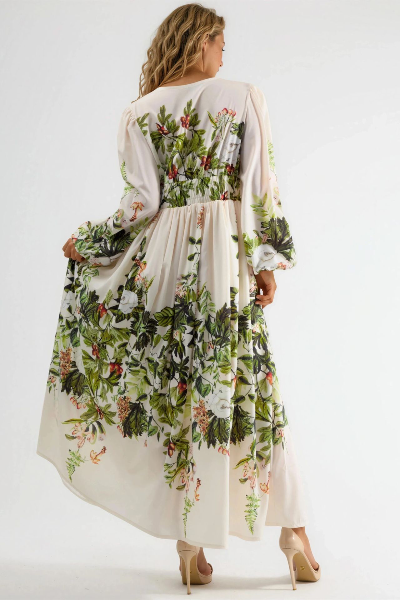 MSN Floral V-Neck Long Sleeve Maxi Dress 3