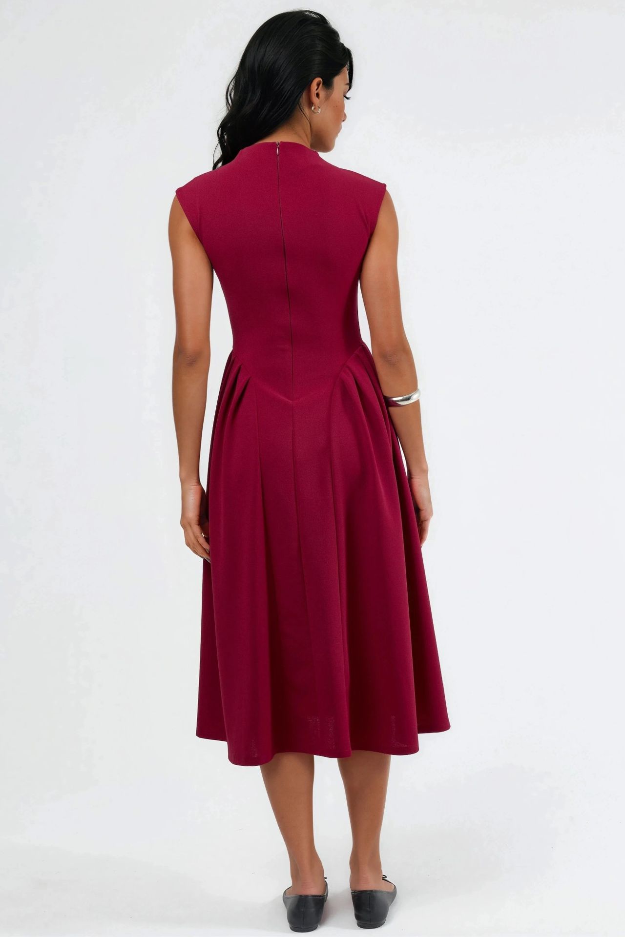 BUSEM Textured Paneled Midi Dress 4