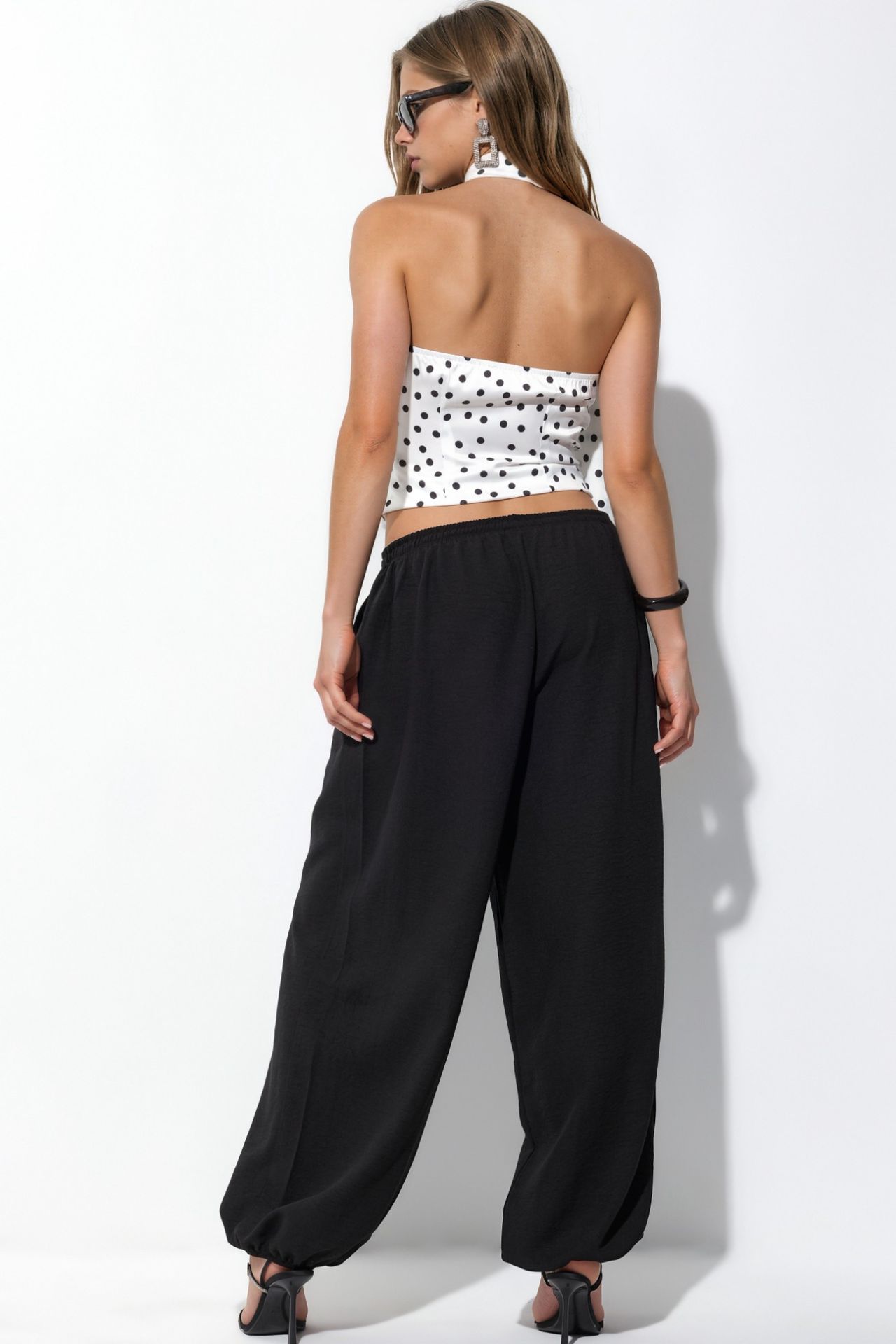 BUSEM Wide-Leg Woven Trousers with Drawstring Waist 3