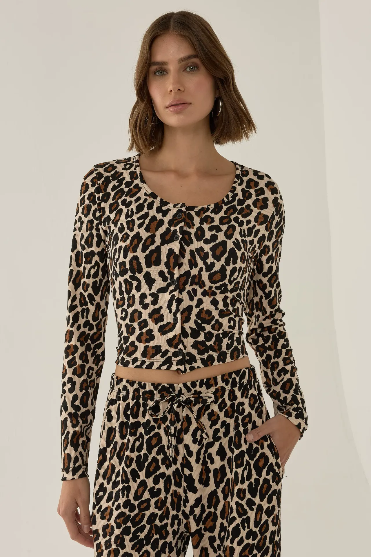 Slim Fit Leopard Print Top