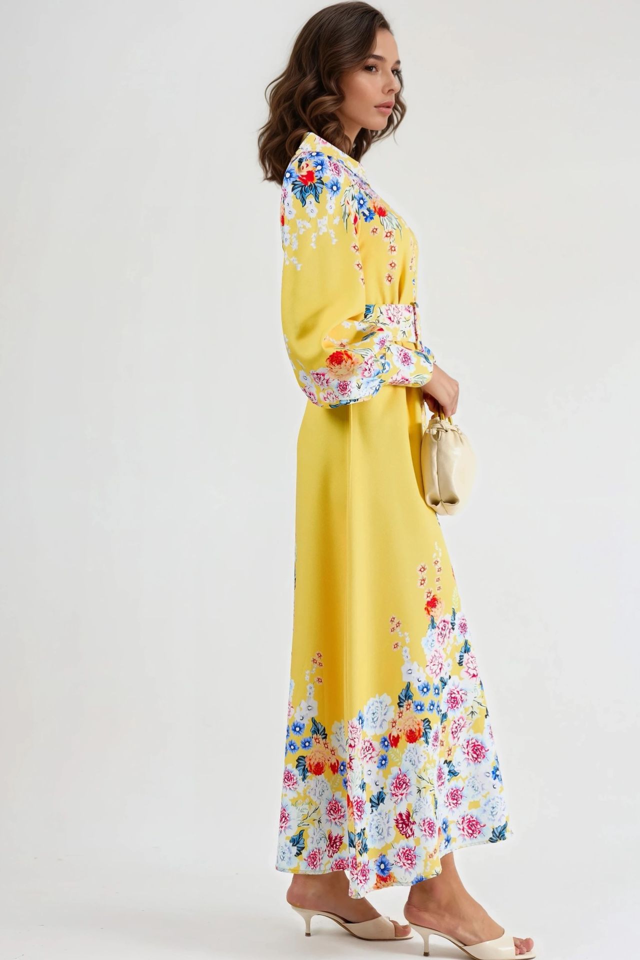 MSN Floral Maxi Dress with Button Closure 4