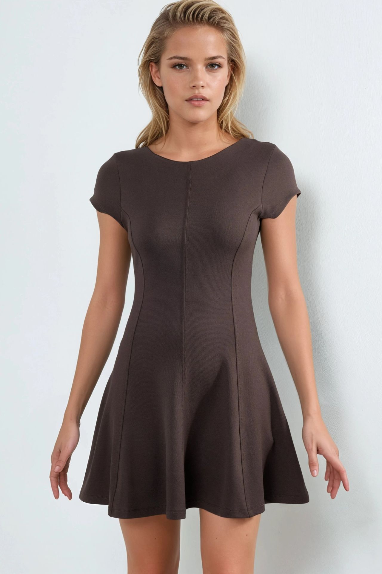 BUSEM Short Sleeve Mini A-Line Dress 6