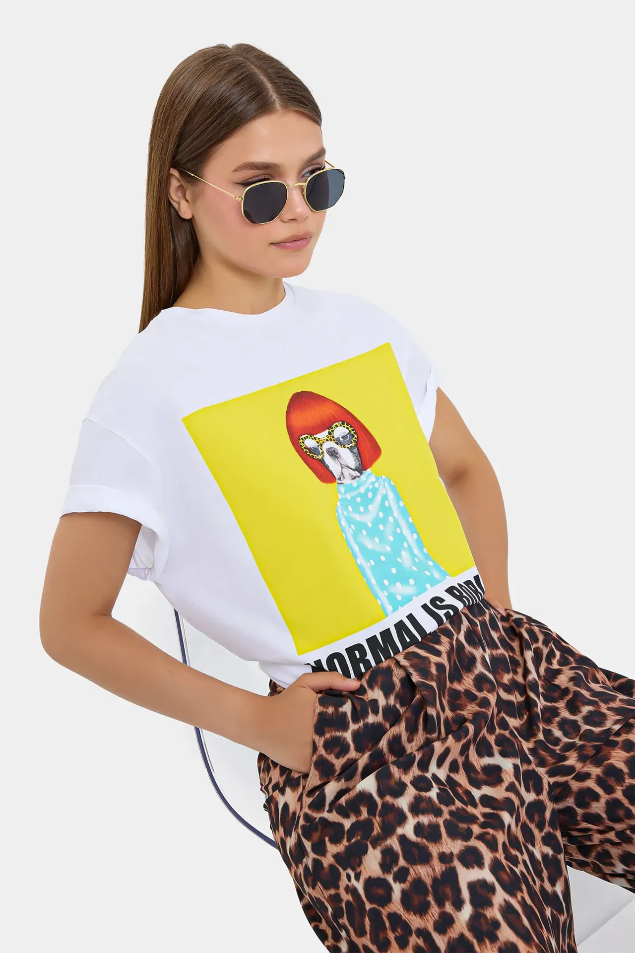 Oversized Printed Cotton T-Shirt