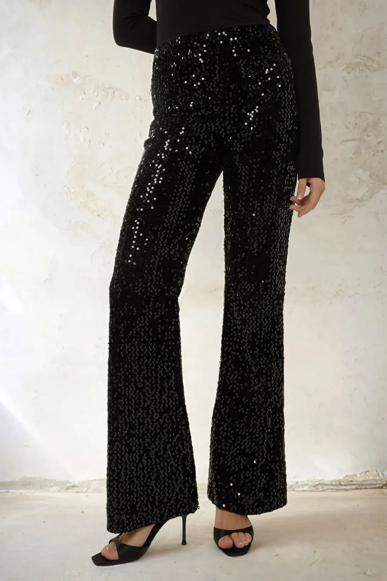 Flared Sequin Pants