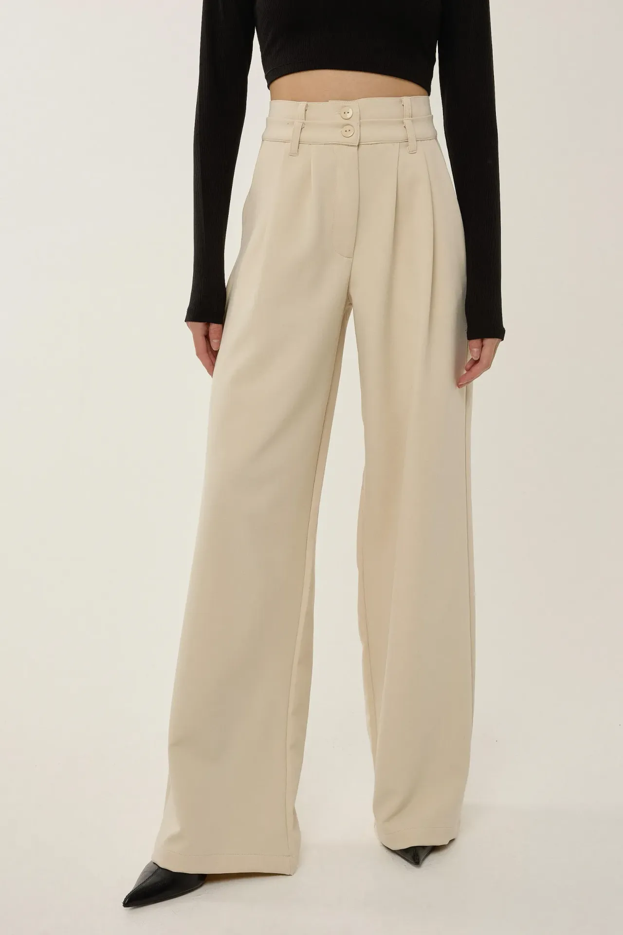 Wide Leg Double Waisted Pants