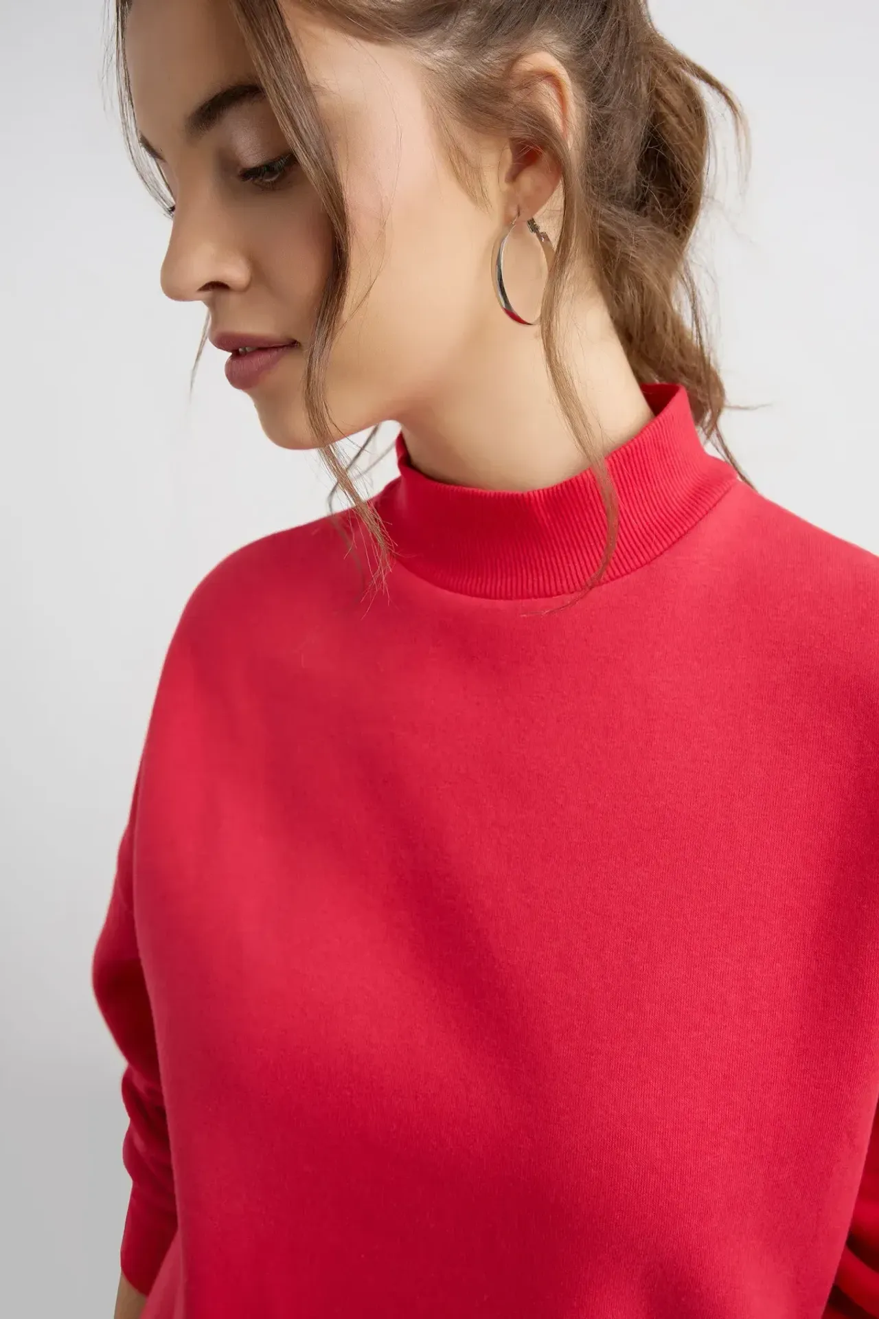 Oversized High-Neck Sweatshirt
