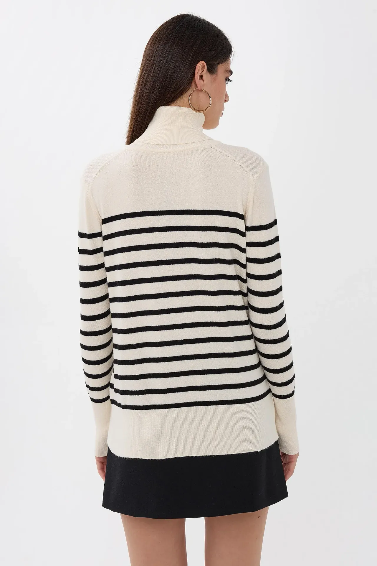 Striped Button Detailed Knitwear Sweater