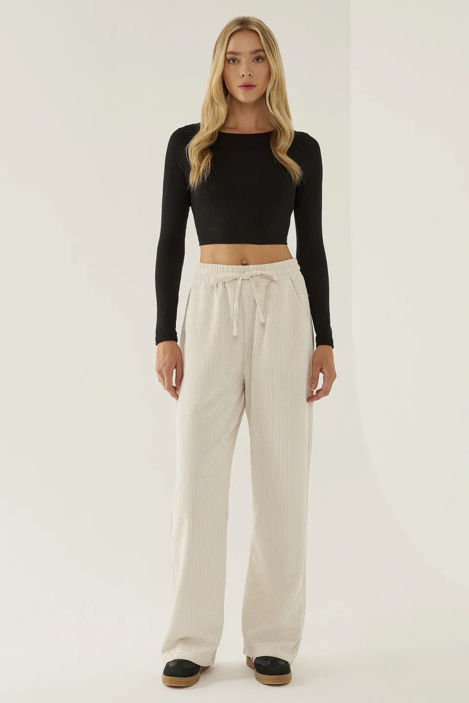 Velvet Elastic Waist Pants