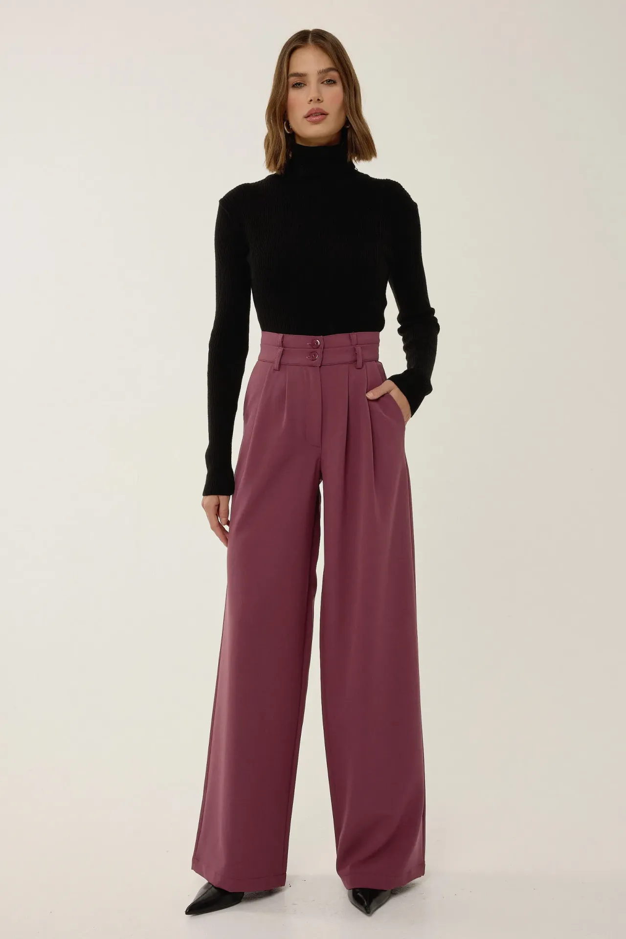 Wide Leg Double Waisted Pants