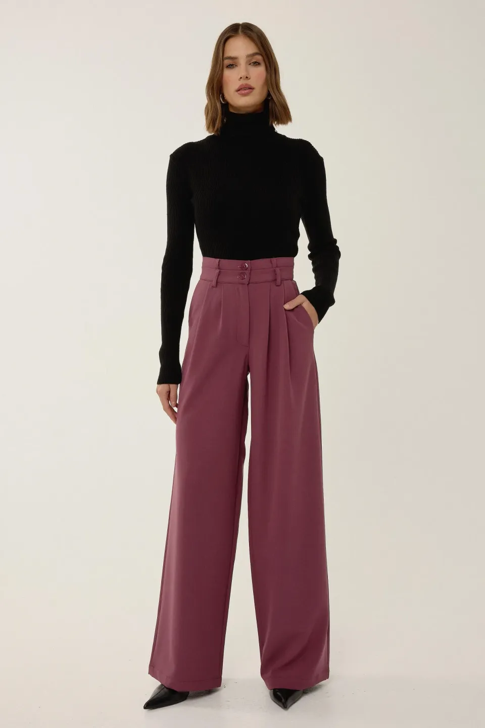 Wide Leg Double Waisted Pants