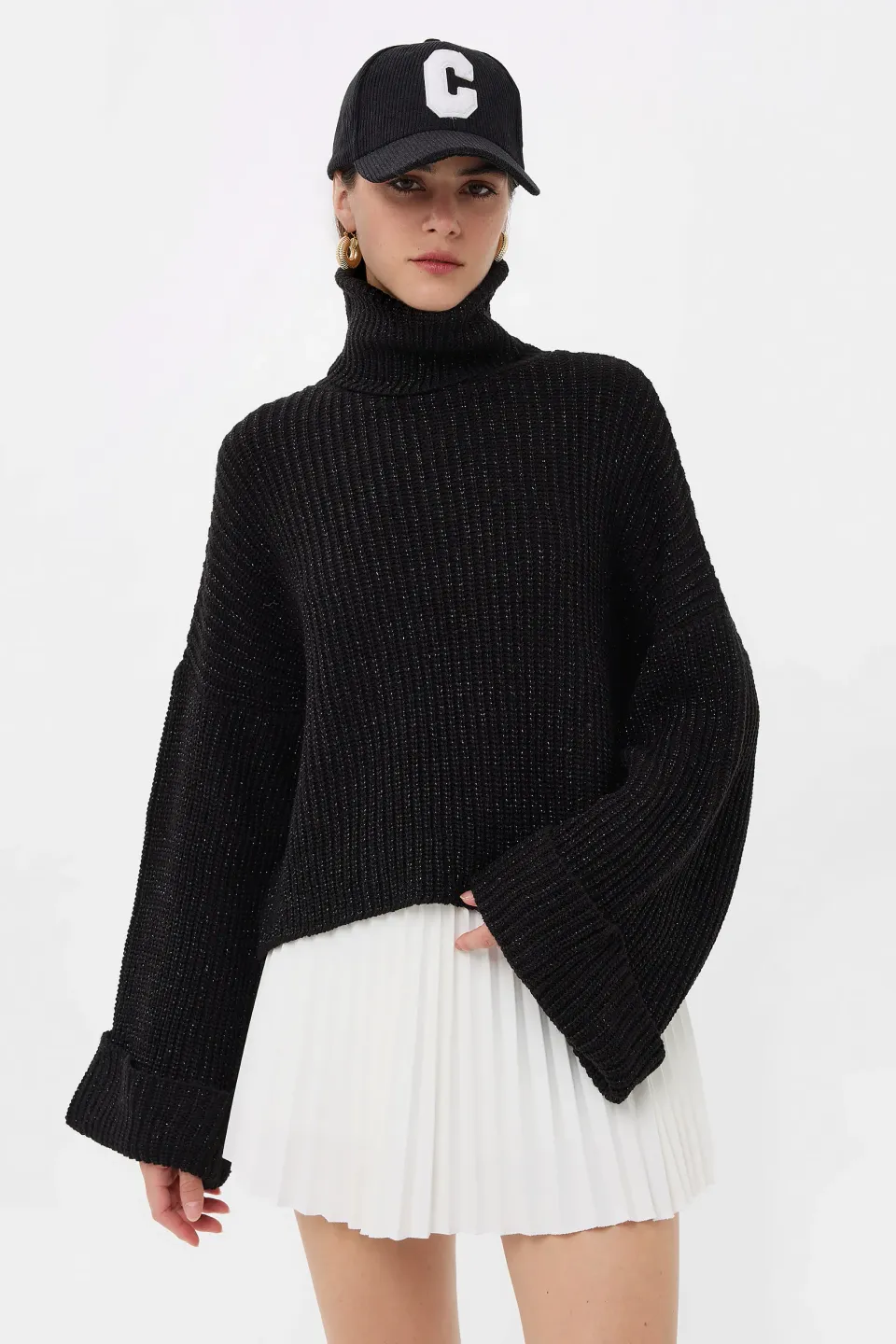Oversized High-Neck Sweater